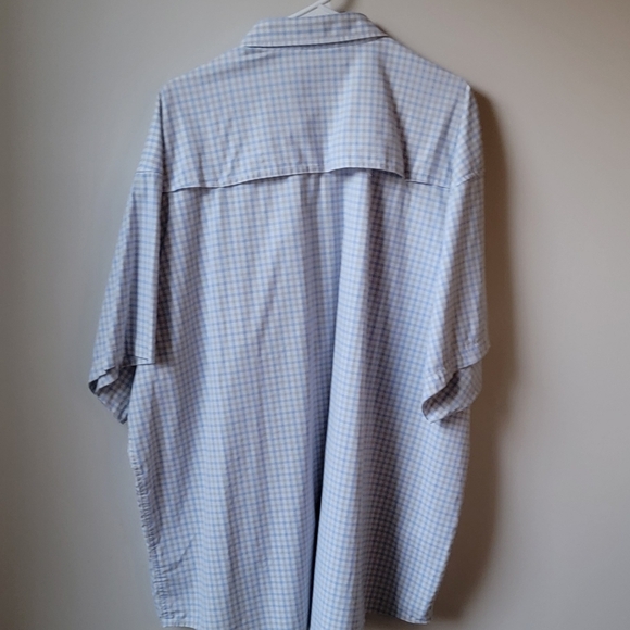 Poncho Blue Checkered Men's Short Sleeve Shirt - Picture 3 of 3